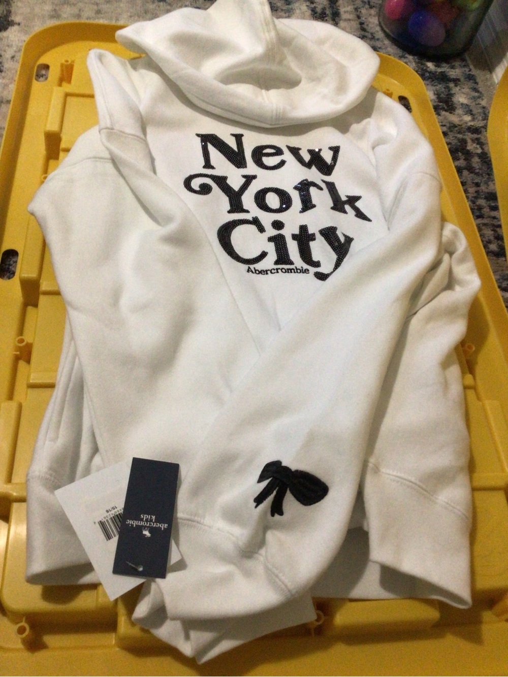 abercrombie kids White 'New York City' Hooded Sweatshirt